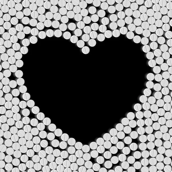 Corazón de pastillas — Vector de stock