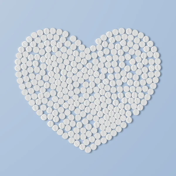 Corazón de pastillas — Vector de stock