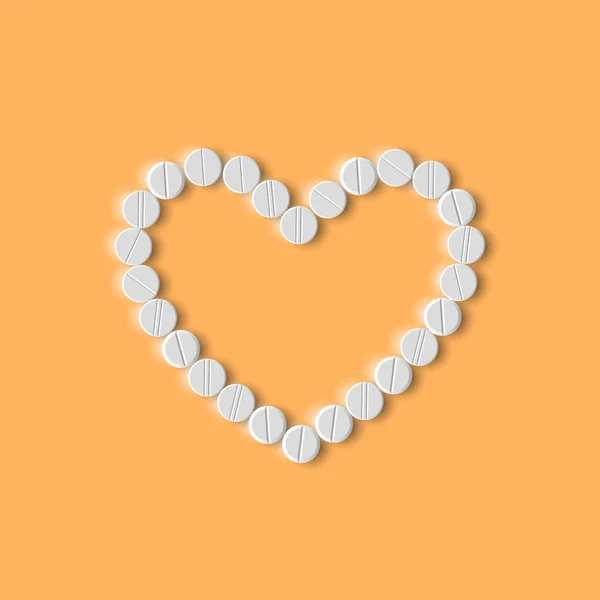 Hjärta av piller — Stock vektor