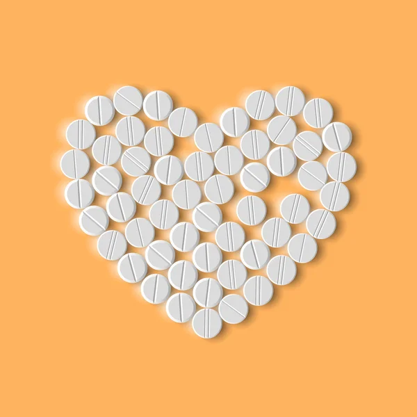 Corazón de pastillas — Vector de stock