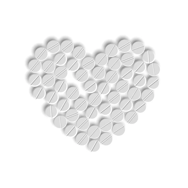 Heart of pills — Stock Vector