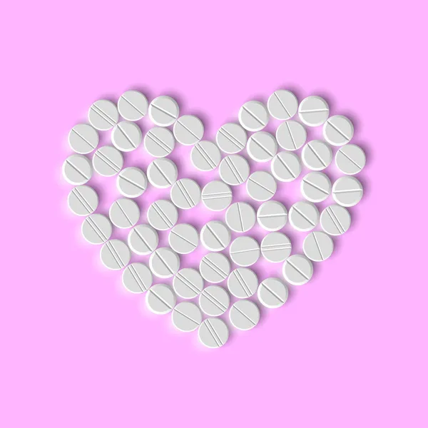 Heart of pills — Stock Vector