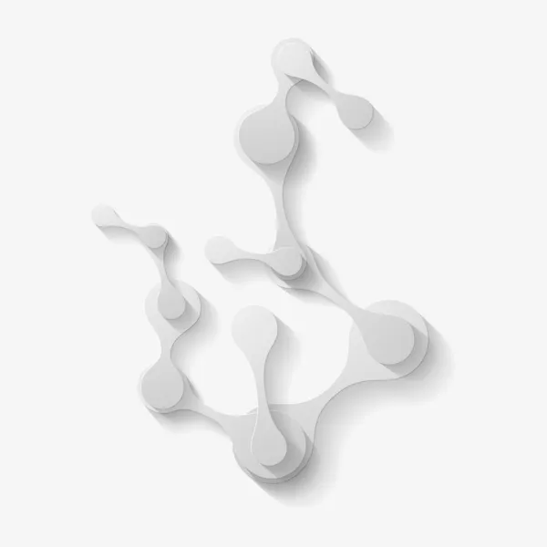 Estructura molecular en estilo 3D, de elementos planos — Archivo Imágenes Vectoriales