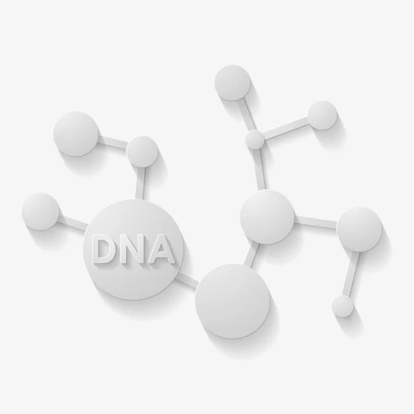 Estructura molecular en estilo 3D, de elementos planos — Archivo Imágenes Vectoriales