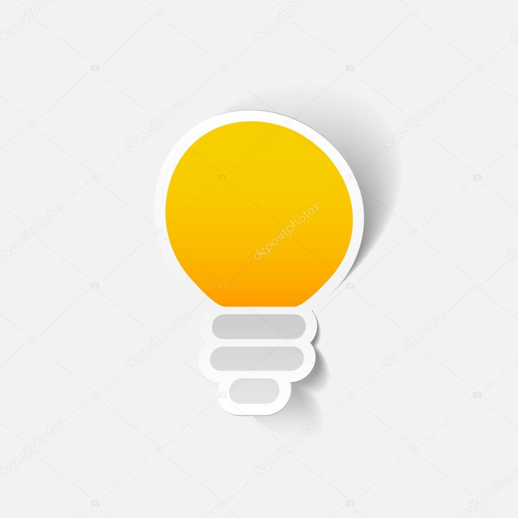 Light bulb vector sticker