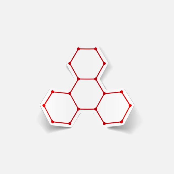 Estructura molecular, pegatina — Archivo Imágenes Vectoriales