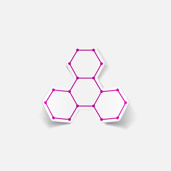 Estructura molecular, pegatina — Archivo Imágenes Vectoriales