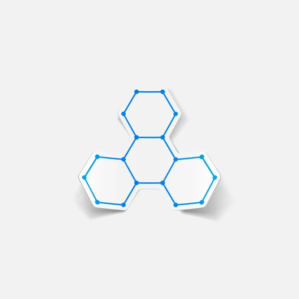 Estrutura molecular, etiqueta — Vetor de Stock