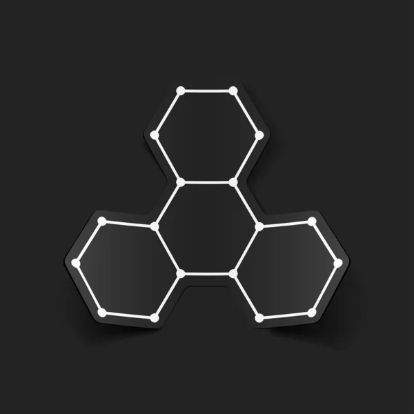 Estructura molecular, pegatina — Vector de stock