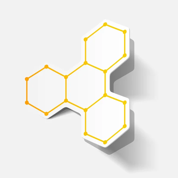 Estructura molecular, pegatina — Archivo Imágenes Vectoriales