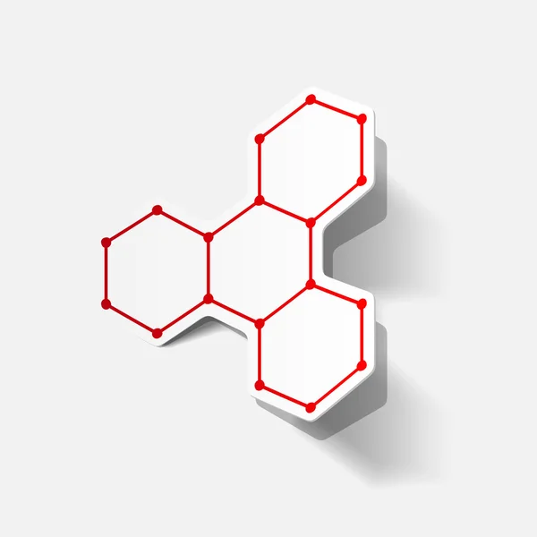 Estructura molecular, pegatina — Archivo Imágenes Vectoriales