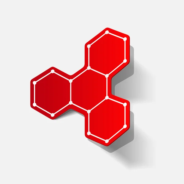 Estructura molecular, pegatina — Archivo Imágenes Vectoriales