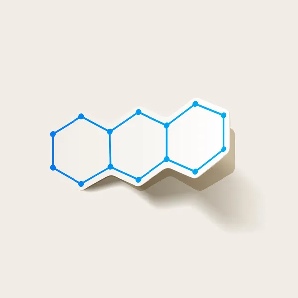 Estructura molecular, pegatina — Archivo Imágenes Vectoriales