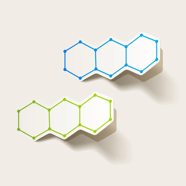 Moleculaire structuur, sticker — Stockvector