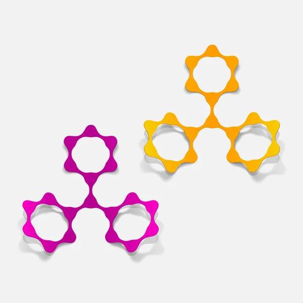 Молекулярная структура, наклейка — стоковый вектор