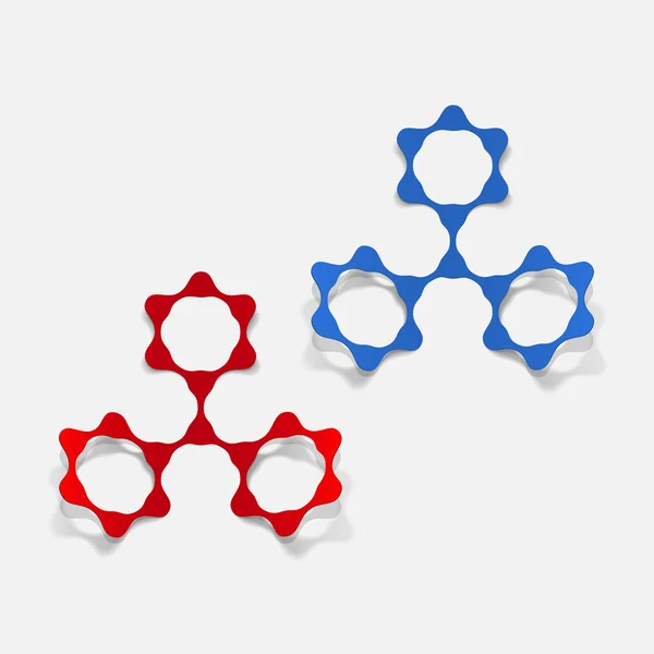Structure moléculaire, autocollant — Image vectorielle