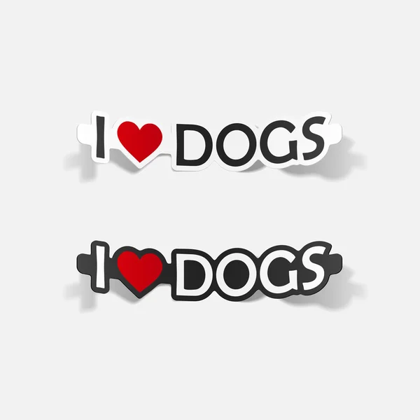 I Love Dogs, elemento de diseño realista — Archivo Imágenes Vectoriales