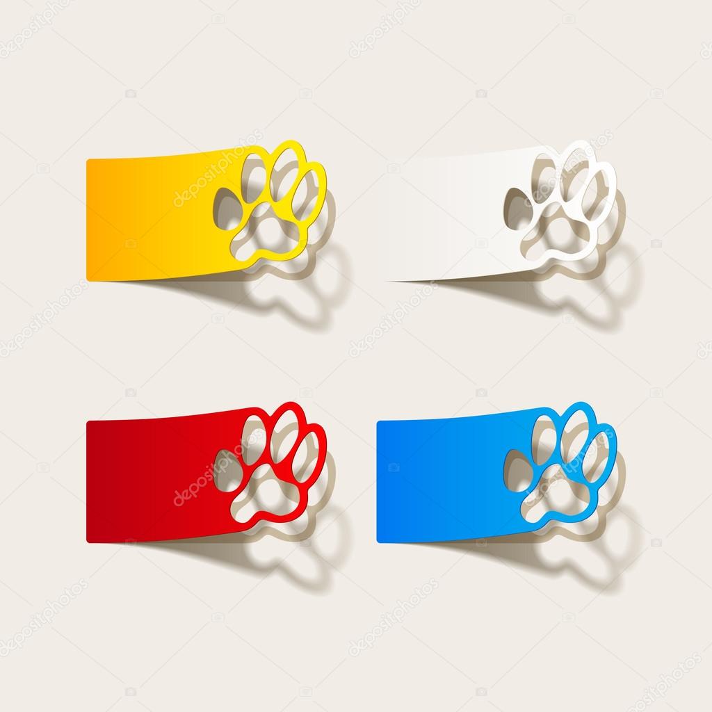 sticker animal paw, realistic design element