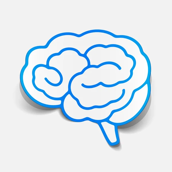 Mozku nálepka, realistické designový prvek — Stockový vektor