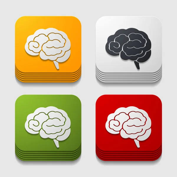 Icono de la aplicación cerebro — Vector de stock