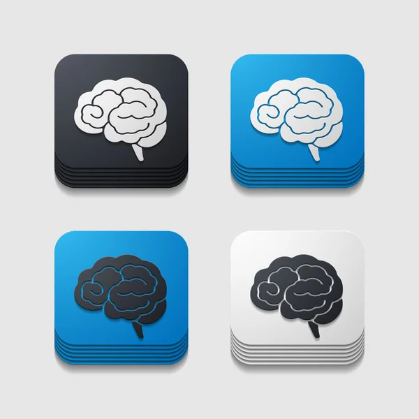 Icono de la aplicación cerebro — Vector de stock