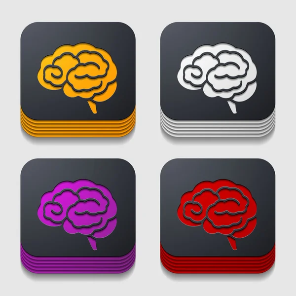 App icône cerveau — Image vectorielle