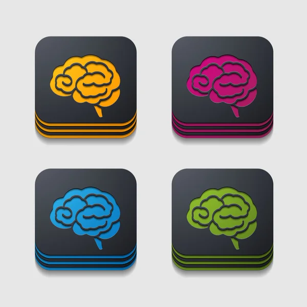 Icono de la aplicación cerebro — Vector de stock