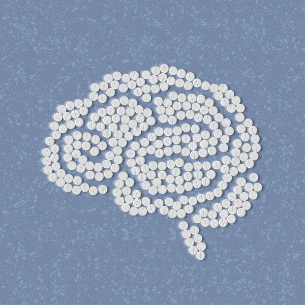 Symbool van hersenen pillen — Stockvector