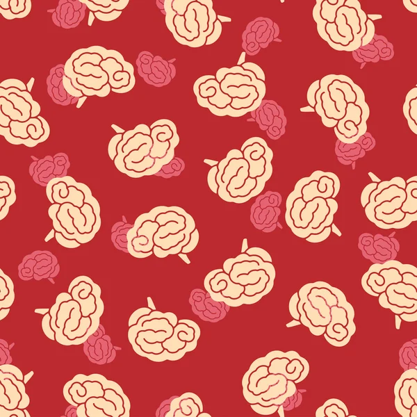 Seamless pattern, brain — Stock Vector