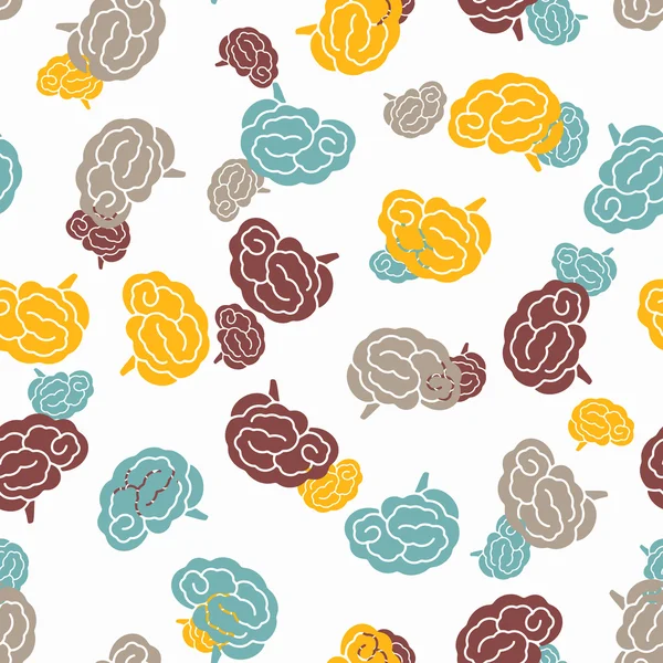 Seamless pattern, brain — Stock Vector