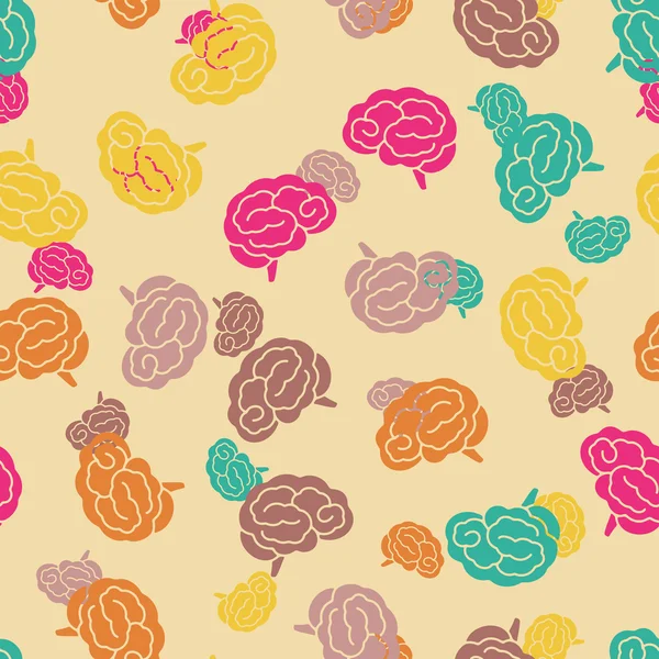 Seamless pattern, brain — Stock Vector