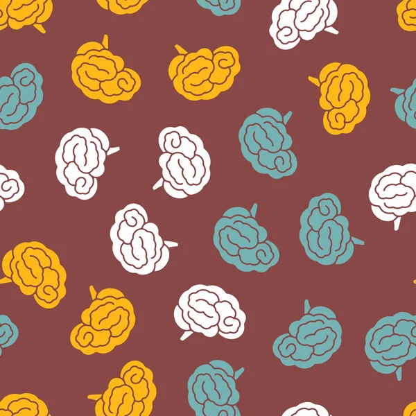 Seamless pattern, brain — Stock Vector