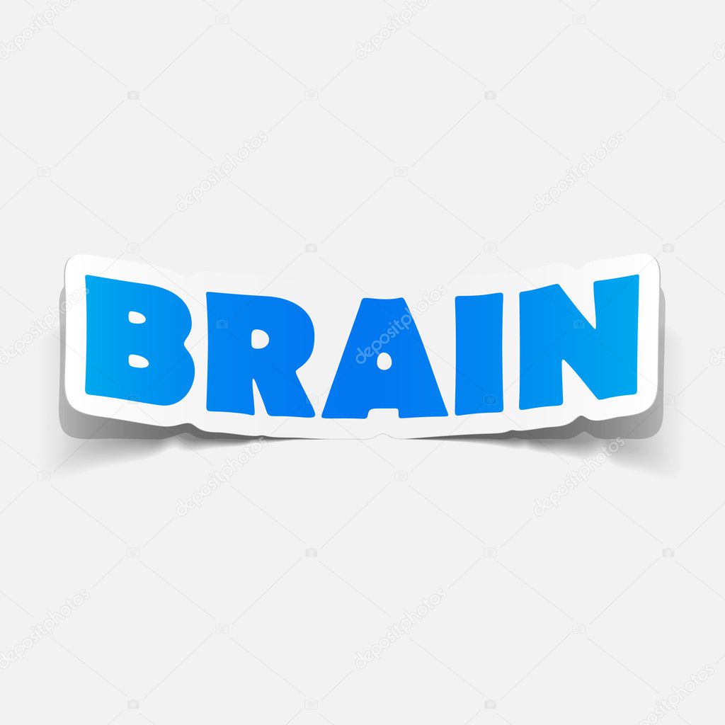 Brain sticker, realistic design element Stock Vector by ©Palau83 38156545
