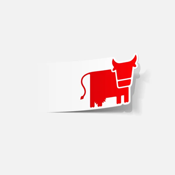 Elemento de design realista: vaca — Vetor de Stock