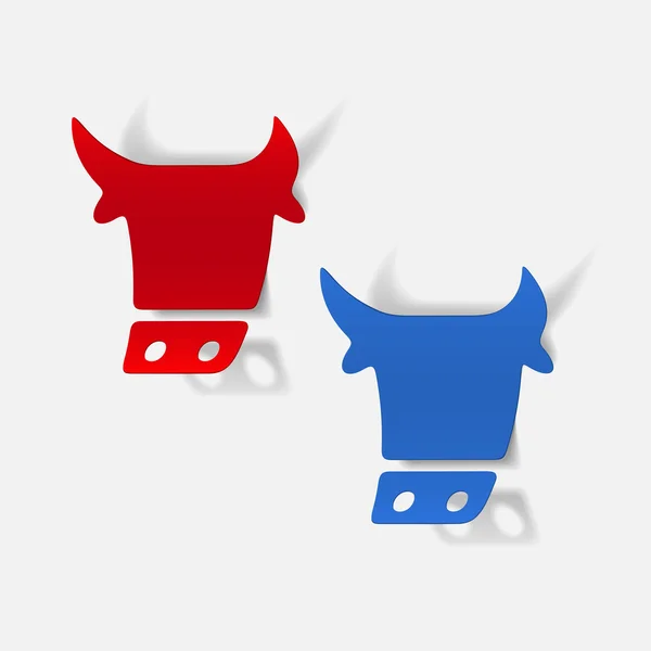 Elemento de design realista: vaca — Vetor de Stock