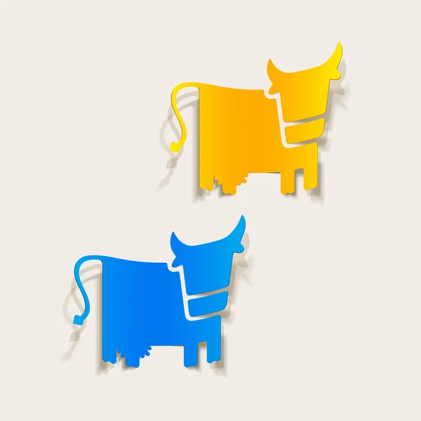 Élément de conception réaliste : vache — Image vectorielle