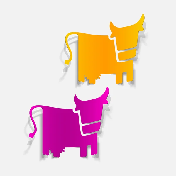 Élément de conception réaliste : vache — Image vectorielle