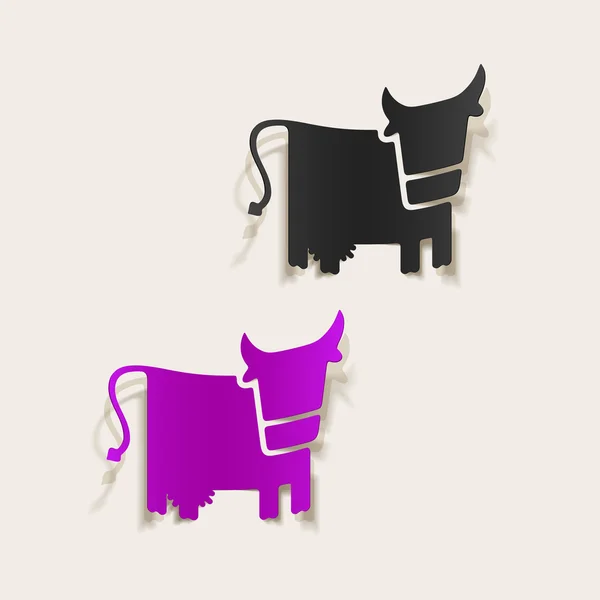 Elemento de design realista: vaca —  Vetores de Stock