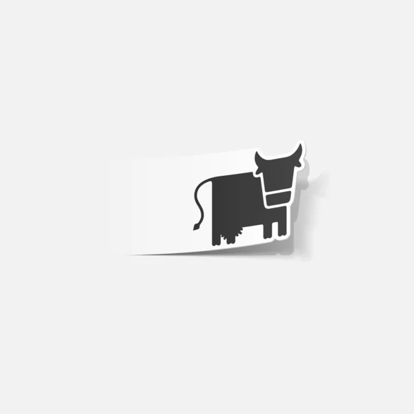 Elemento de design realista: vaca — Vetor de Stock