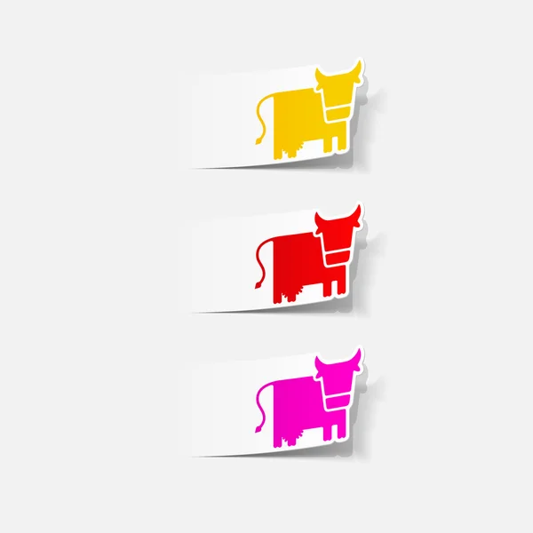 Élément de conception réaliste : vache — Image vectorielle