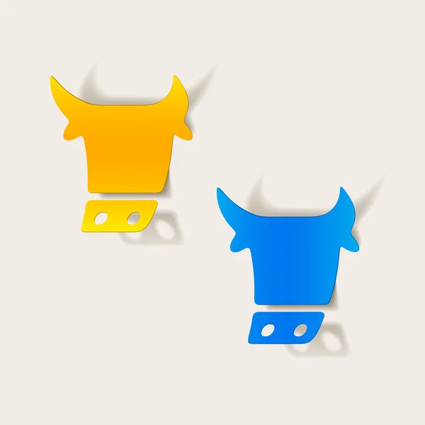 Элемент реалистичного дизайна: корова — стоковый вектор