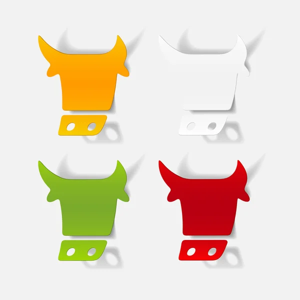 Elemento de diseño realista: vaca — Vector de stock