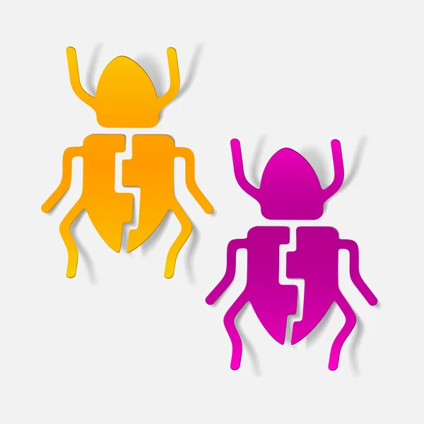 Élément de conception réaliste : scarabée — Image vectorielle