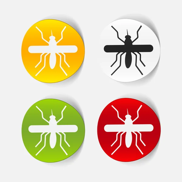 Gerçekçi tasarım öğesi: Sivrisinek — Stok Vektör
