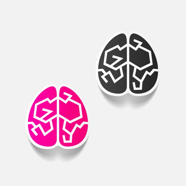 Elemento de diseño realista: cerebro — Vector de stock