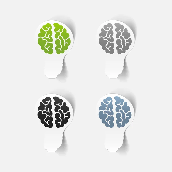 Realistic design element: brain lamp — Stock Vector