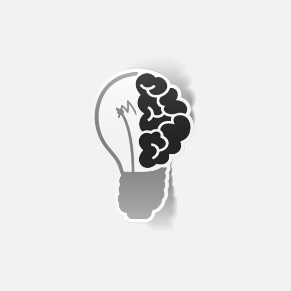 Elemento de diseño realista: lámpara cerebral — Vector de stock