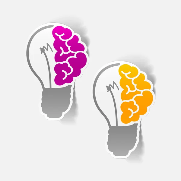 Realistic design element: brain lamp — Stock Vector