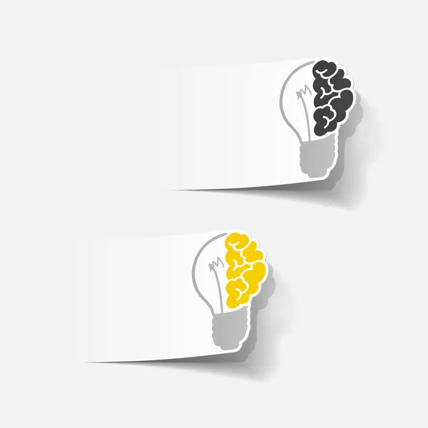 Elemento de design realista: lâmpada do cérebro — Vetor de Stock