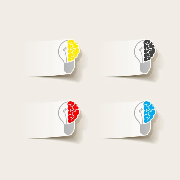 Elemento de design realista: lâmpada do cérebro —  Vetores de Stock